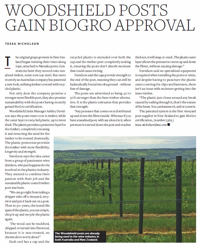 Woodshield Posts Gain Biogro Approval